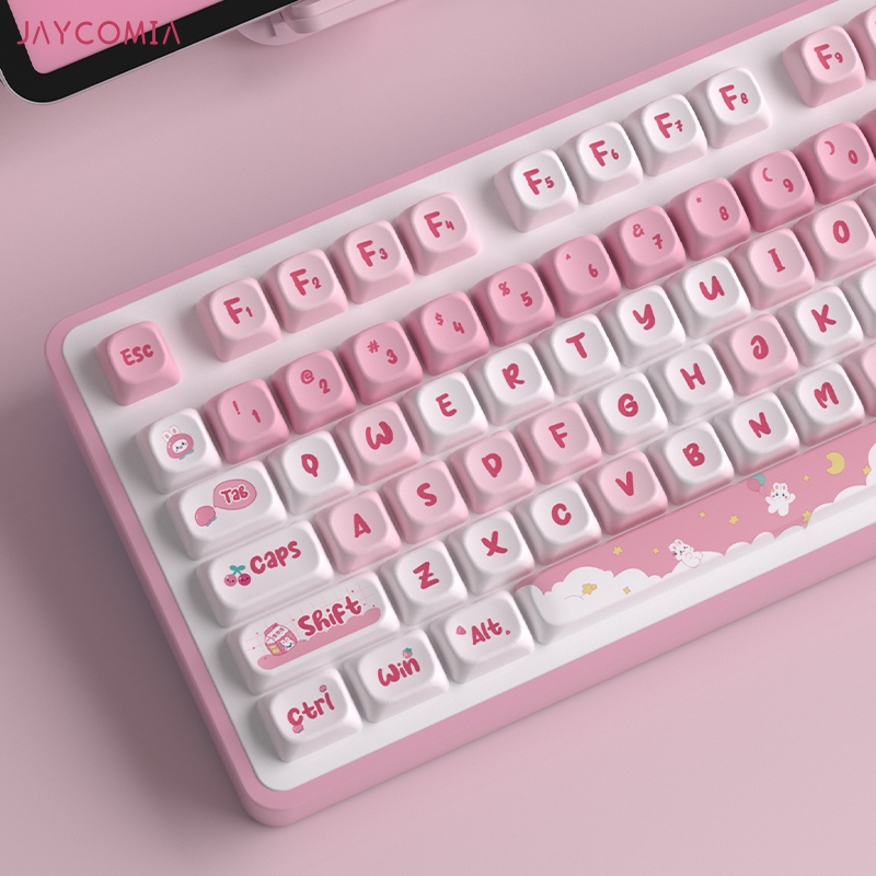 Gaming Accessories Aesthetic - MOA Cute Keycaps PBT Dye Sub