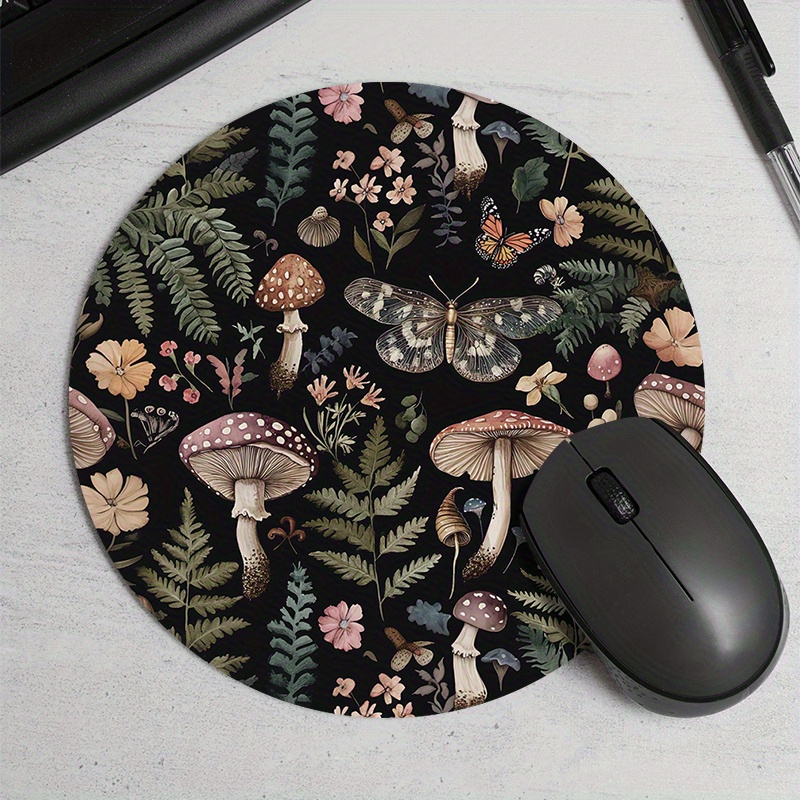 Gaming Accessories For Room - Round Forest Plant Mouse Pad Rubber