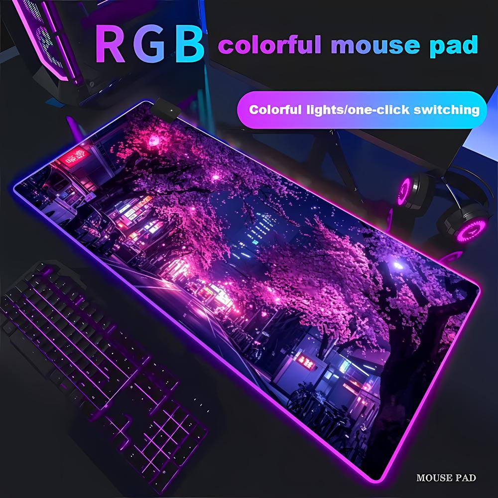 RGB Mouse Pad Japanese Street  - огляд і ціна Gaming Accessories For Room