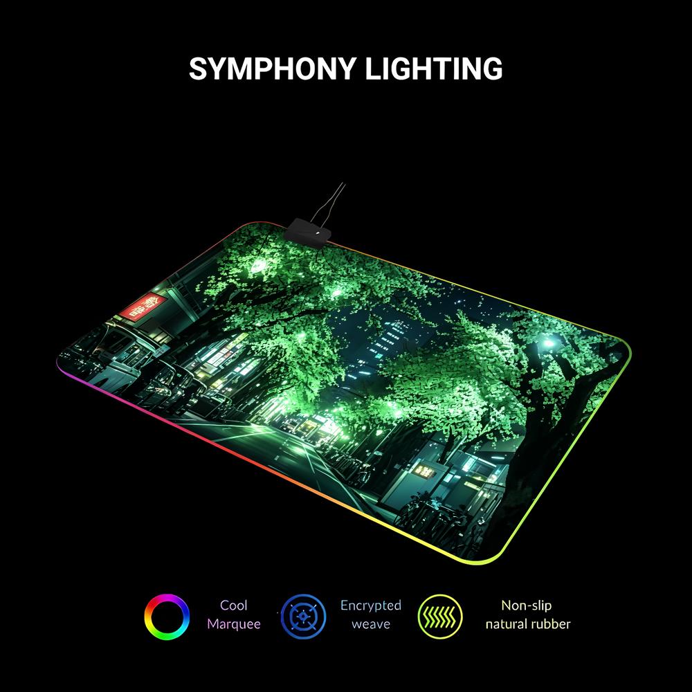 RGB Mouse Pad Japanese Street  - огляд і ціна Gaming Accessories For Room